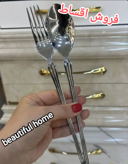 سرویس قاشق و چنگال درجه یک 24 نفره 120 پارچه دهانه اروپایی نقره ای ریموند لاکچری آلمان اصلی (بدون چمدون)