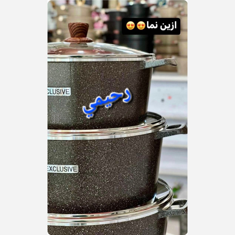 سرویس قابلمه زیو گرانیتی 6پارچه سایز بزرگ nova Zio-8400 سایز 40 . 36 . 32