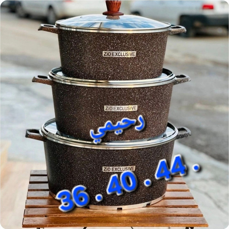 سرویس قابلمه زیو گرانیتی 6پارچه سایز بزرگ nova Zio-8400 سایز 36. 40. 44