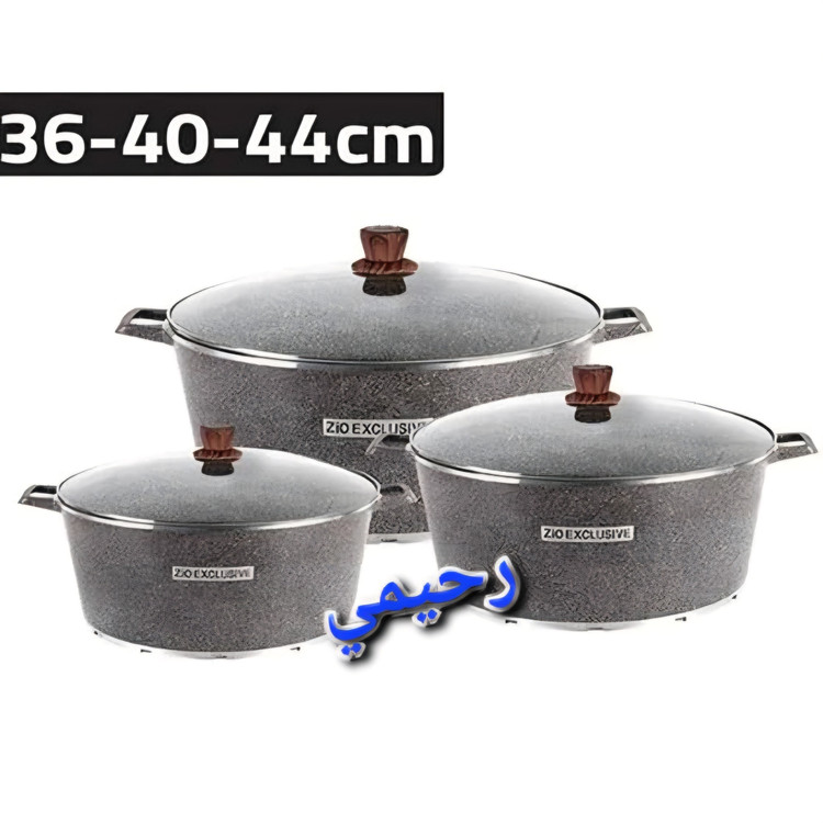 سرویس قابلمه زیو گرانیتی 6پارچه سایز بزرگ nova Zio-8400 سایز 36. 40. 44