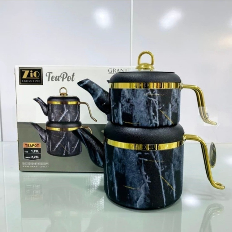 کتری و قوری زیو گرانیتی ضد خش zio 8014 سه رنگ زیبا