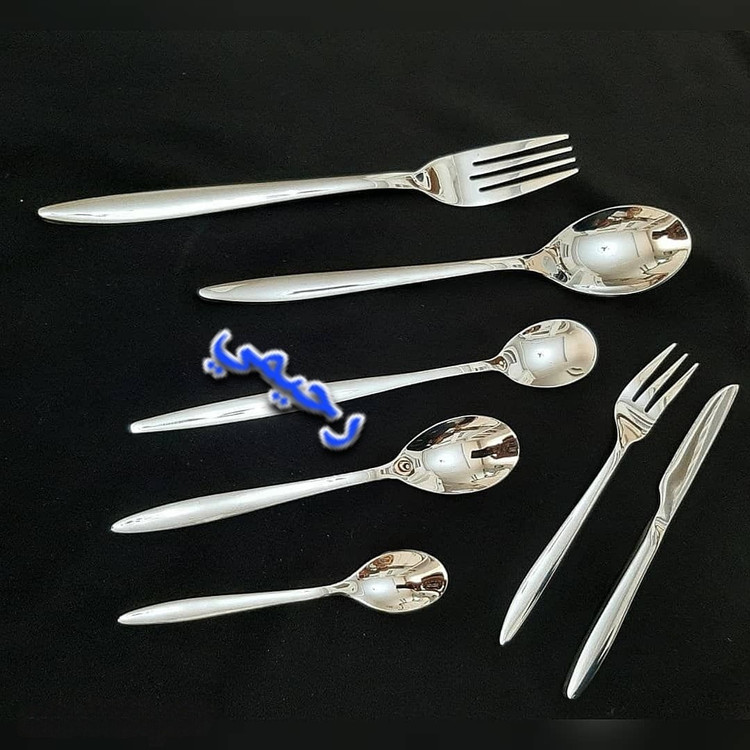 1 سرویس قاشق و چنگال 24نفره 120 پارچه دهانه اروپایی یونیک ساده