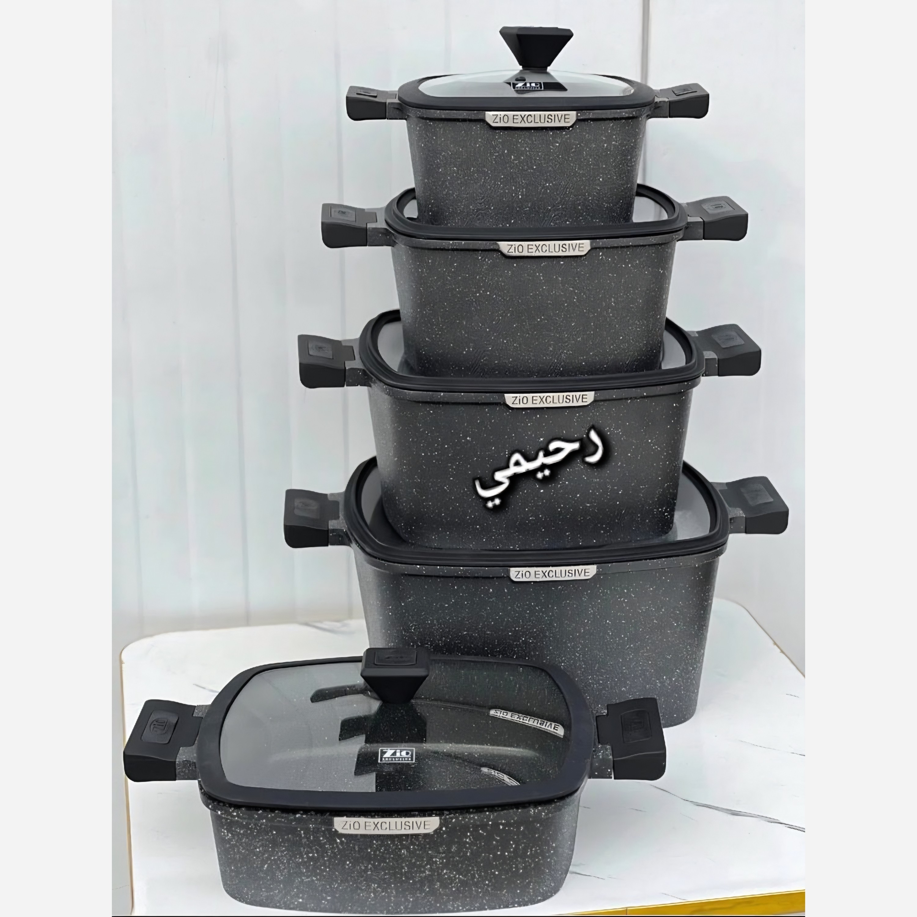 آرام پز زیبا قابلمه زیو ترکیه آرام 10پارچه کد 8310 قابلمه گرانیت زئو ضد خش بضمانت (( هزینه ارسال پس کرایه )) آرام پز ترک