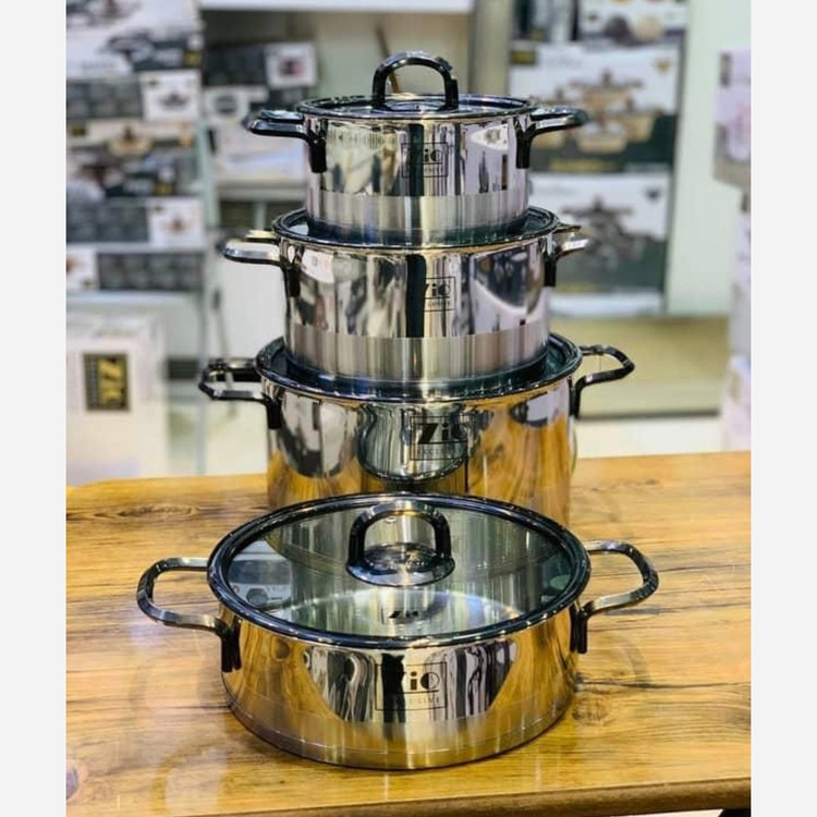 سرویس قابلمه زیو ترکیه استیل 8پارچه 1378/28 مدل آرام پز