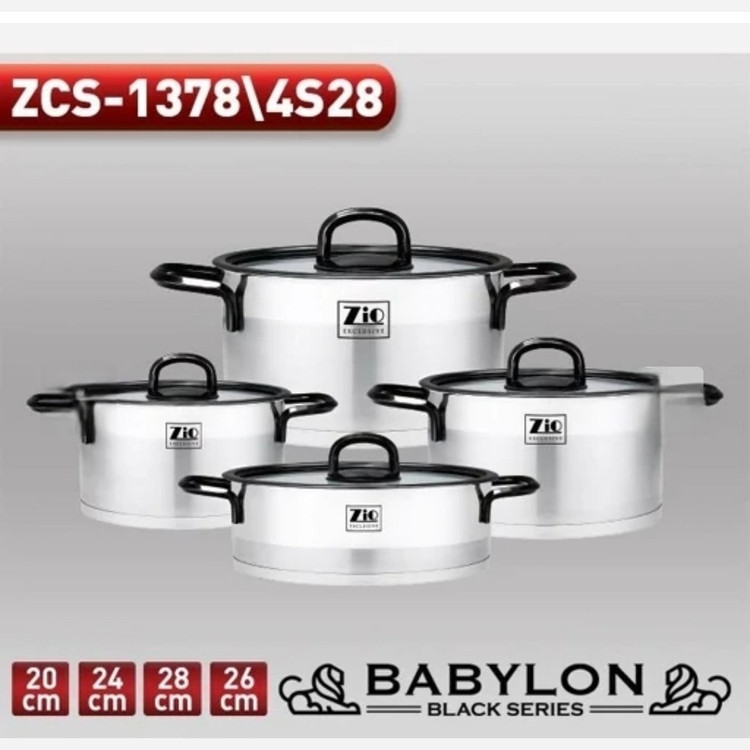 سرویس قابلمه زیو ترکیه استیل 8پارچه 1378/28 مدل آرام پز