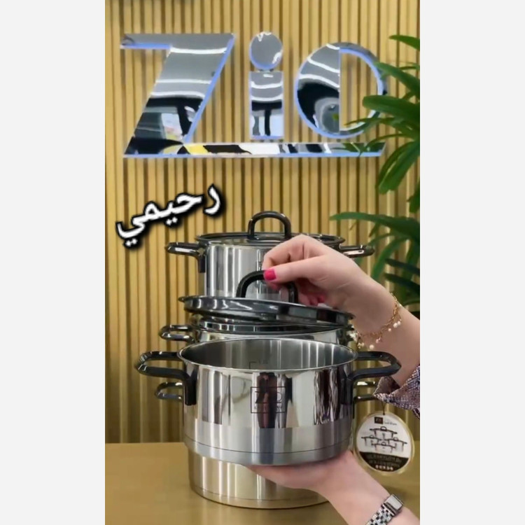 سرویس قابلمه زیو ترکیه استیل 8پارچه 1378/28 مدل آرام پز