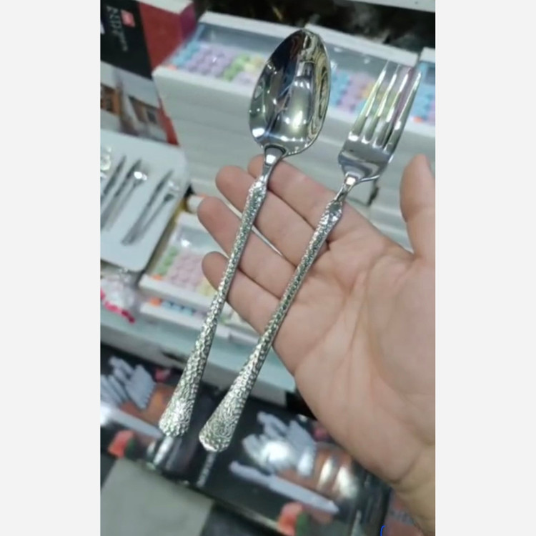 سرویس قاشق و چنگال 12نفره 59 پارچه نقره ای یونیک چکشی (( هزینه ارسال درب منزل))