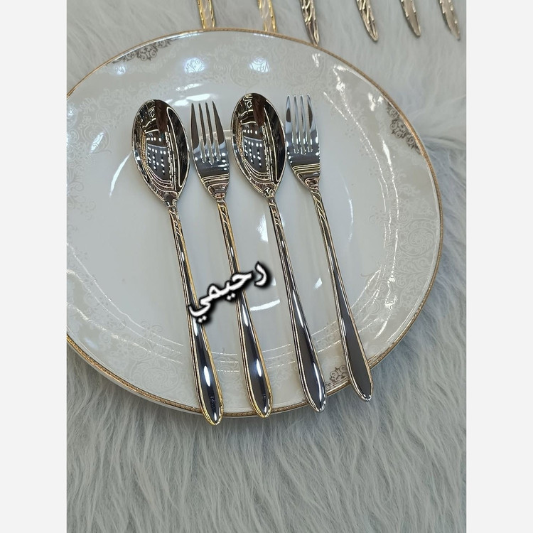 1 سرویس قاشق و چنگال 30نفره 134پارچه یونیک آلمان اروپایی نقره ای ساده ( پس کرایه)