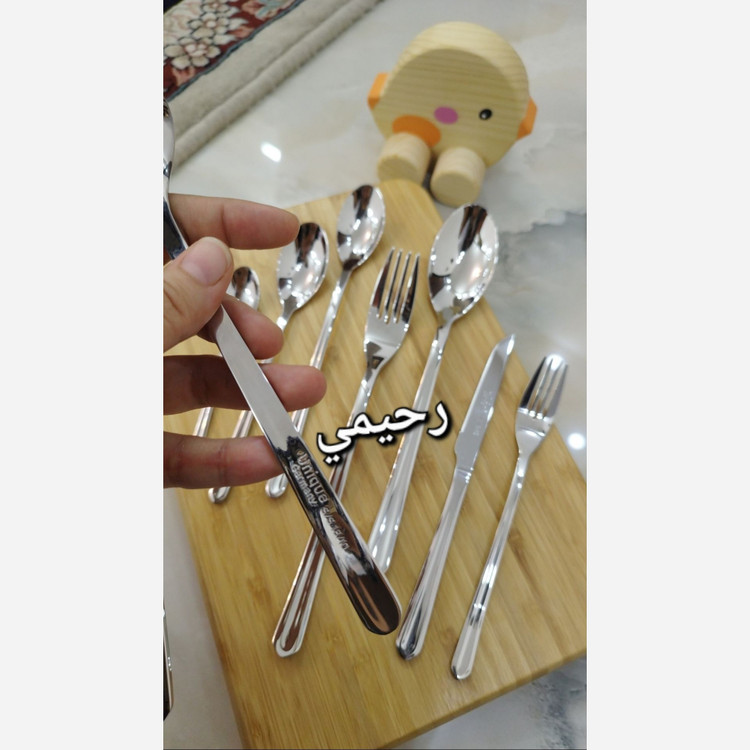 1 سرویس قاشق و چنگال 30نفره 134 پارچه یونیک آلمان اروپایی نقره ای ساده ( پس کرایه)
