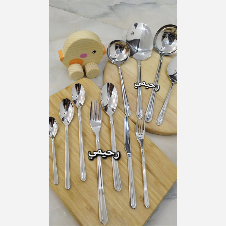 1 سرویس قاشق و چنگال 30نفره 134 پارچه یونیک آلمان اروپایی نقره ای ساده ( پس کرایه)