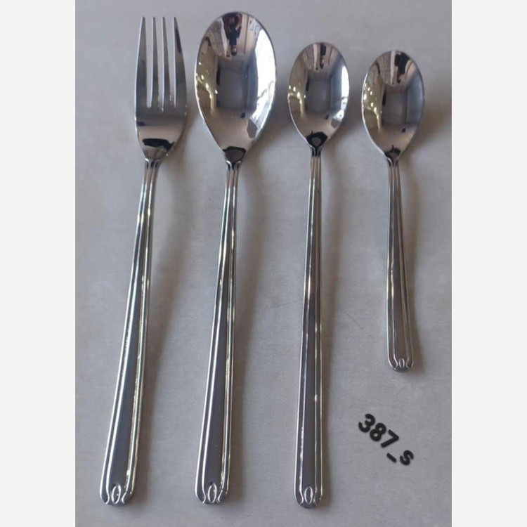 سرویس قاشق و چنگال 24نفره 120پارچه اروپایی نقره ای یونیک ساده ( پس کرایه)