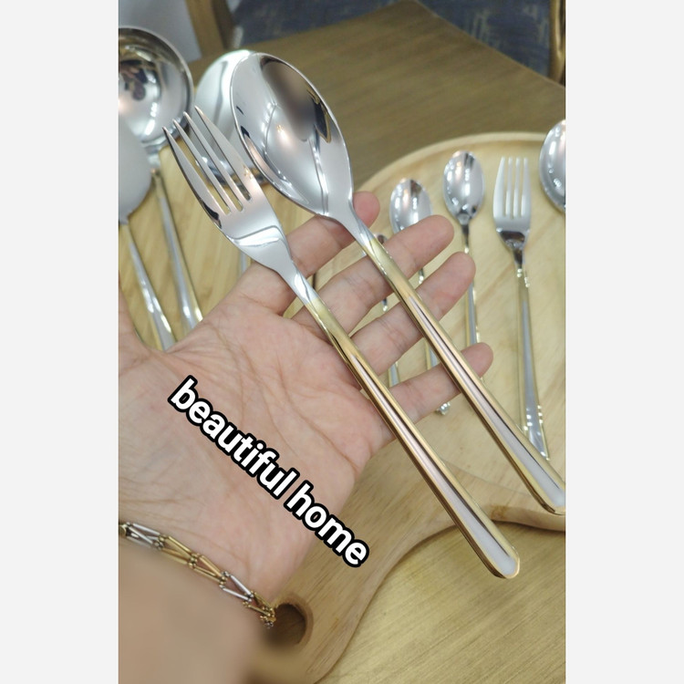 1 سرویس قاشق و چنگال 30نفره 134 پارچه کد8225 یونیک آلمانی دور طلایی ( پس کرایه)