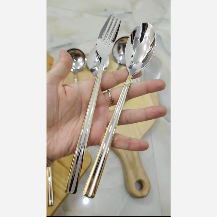 1 سرویس قاشق و چنگال 30نفره 134 پارچه کد 8228 یونیک آلمانی دور طلایی ( پس کرایه)
