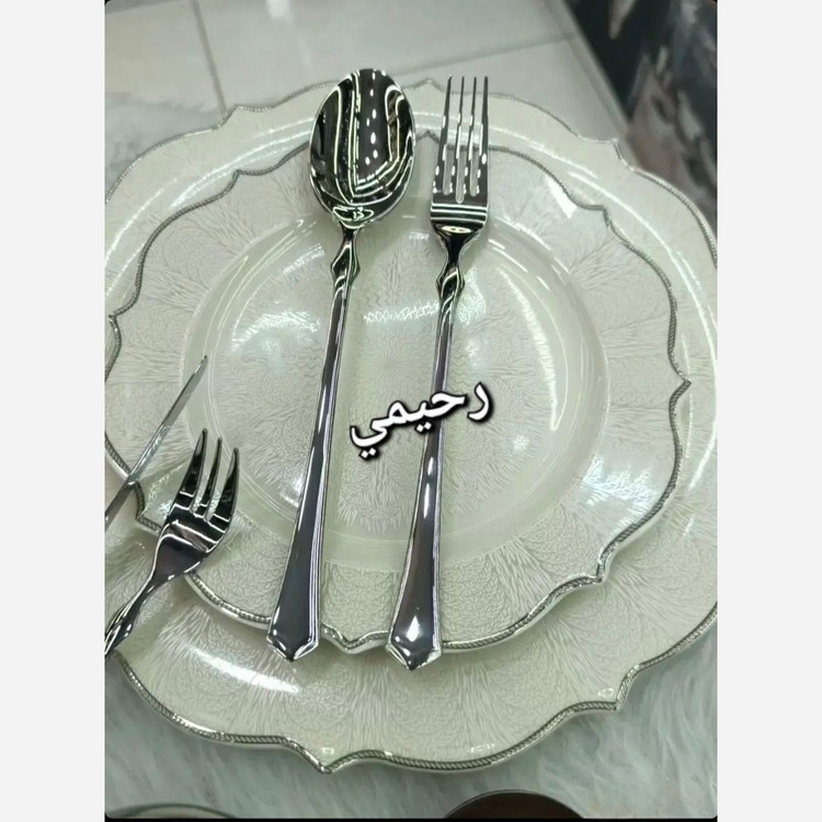 سرویس قاشق وچنگال 24 نفره 120 پارچه نیمه طلایی یونیک بی چمدان ساده دور