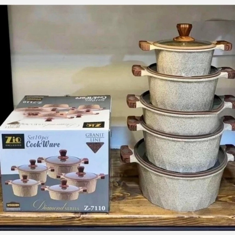 آرام پز سرویس قابلمه زیو ترکیه 10 پارچه قابلمه گرانیت زیو اصلی ضد خش Zio.Z 7110 (( هزینه ارسال پس کرایه )) آرامپز