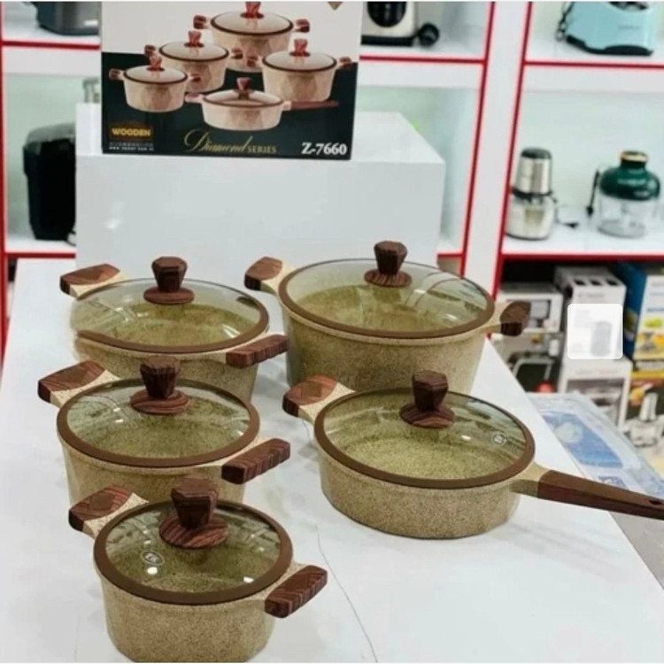 آرام پز سرویس قابلمه زیو ترکیه 10 پارچه قابلمه گرانیت زیو اصلی ضد خش Zio.Z 7110 (( هزینه ارسال پس کرایه )) آرامپز