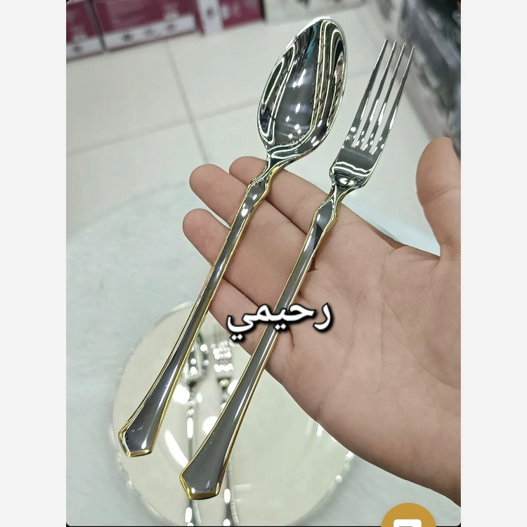 سرویس قاشق و چنگال 24 نفره 120 پارچه یونیک طرح شیک خاص نقره ای ((هزینه ارسال درب منزل ))
