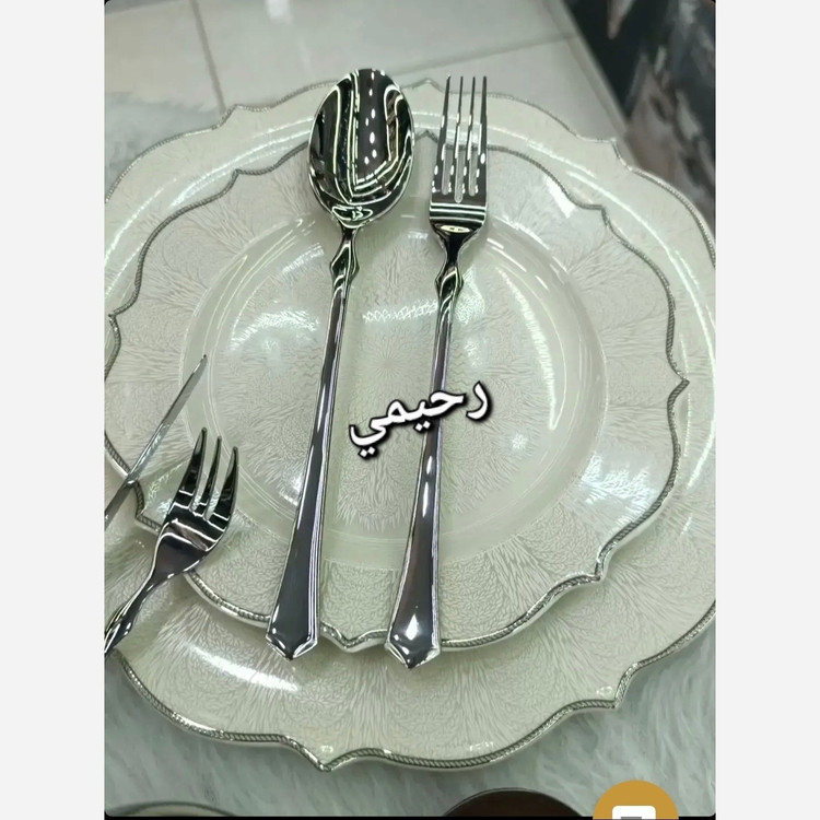سرویس قاشق و چنگال 24 نفره 120 پارچه یونیک طرح شیک خاص نقره ای ((هزینه ارسال درب منزل ))