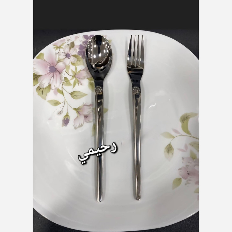1 سرویس قاشق و چنگال 24 نفره 120 پارچه یونیک (( هزینه ارسال درب منزل)) گلدار ساده