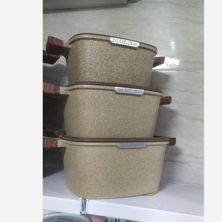 سرویس قابلمه زیو ترکیه 6 پارچه 26و28و32 قابلمه گرانیت زیو اصلی ضد خش (( هزینه ارسال درب منزل))