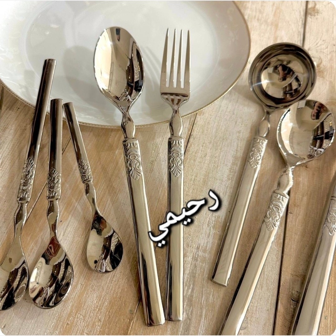 سرویس قاشق و چنگال 24 نفره 128 پارچه جی وان مدل گراسو سلطنتی (( کارد چنگال 3بعدی )) ساده پس کرایه