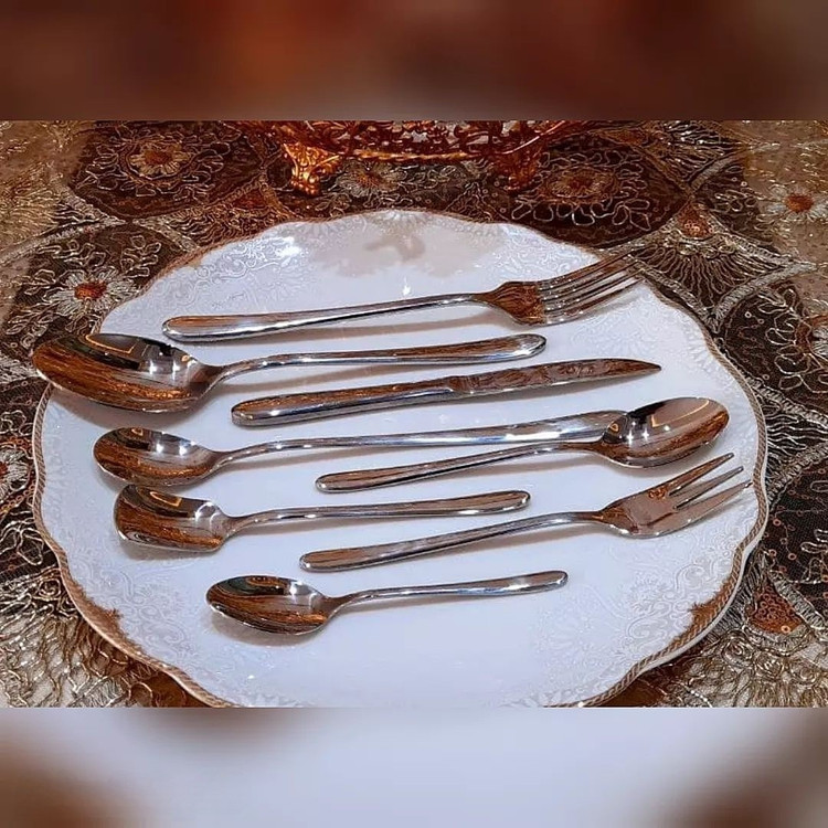 سرویس قاشق و چنگال طلایی 24 نفره 120 پارچه زولینگن یا سولینگن آلمانی حک شده بدون چمدون (( هزینه ارسال درب منزل))