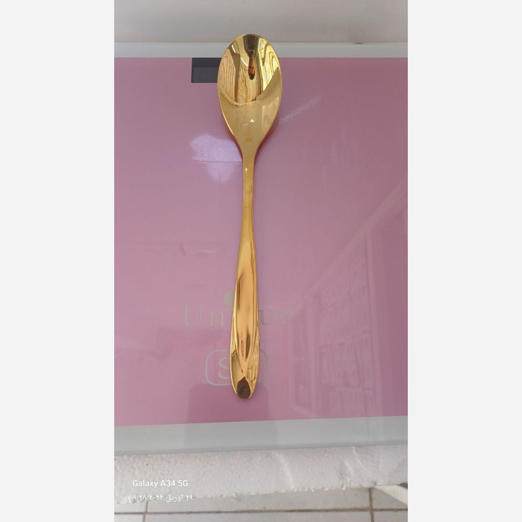 سرویس قاشق و چنگال 24 نفره 120 پارچه یونیک دهانه اروپایی درجه یک کوبورگ تمام طلایی کوبورگ