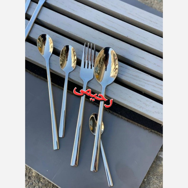 سرویس قاشق و چنگال 24نفره 144 پارچه پارچه دهانه فارسی براق نقره ای شیکاگو (( هزینه ارسال درب منزل))