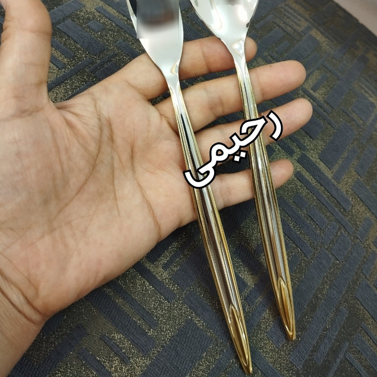 سرویس قاشق و چنگال 24 نفره 120 پارچه شیک و جدید نیمه طلایی نقره ای روگن