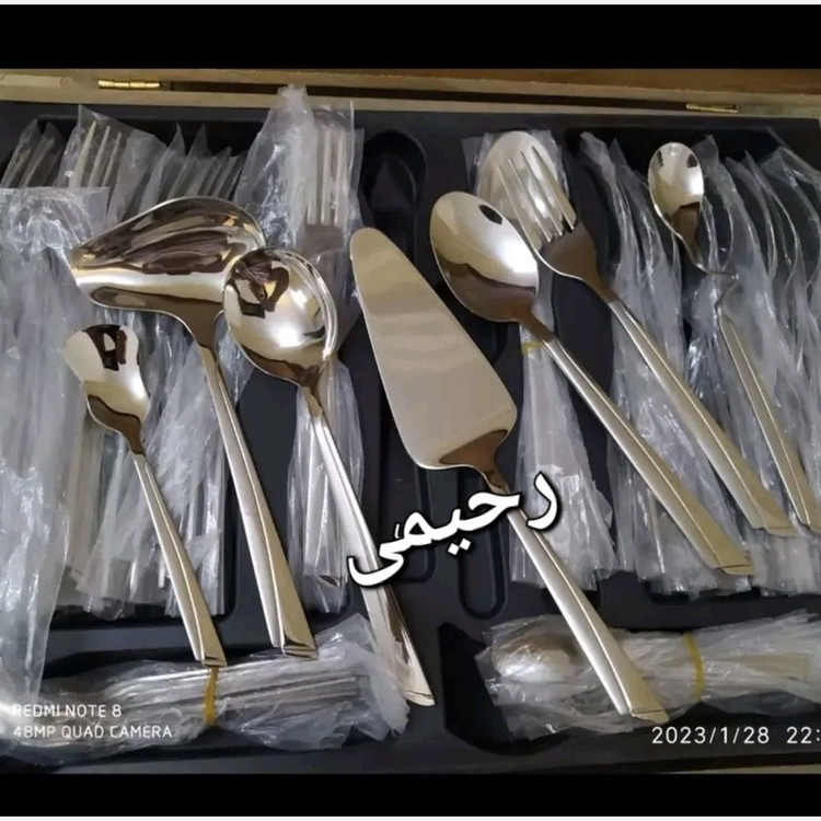 سرویس قاشق و چنگال 12نفره 69 پارچه یونیک اهنربانگیر ناخنی بی چمدان قاشق چنگال