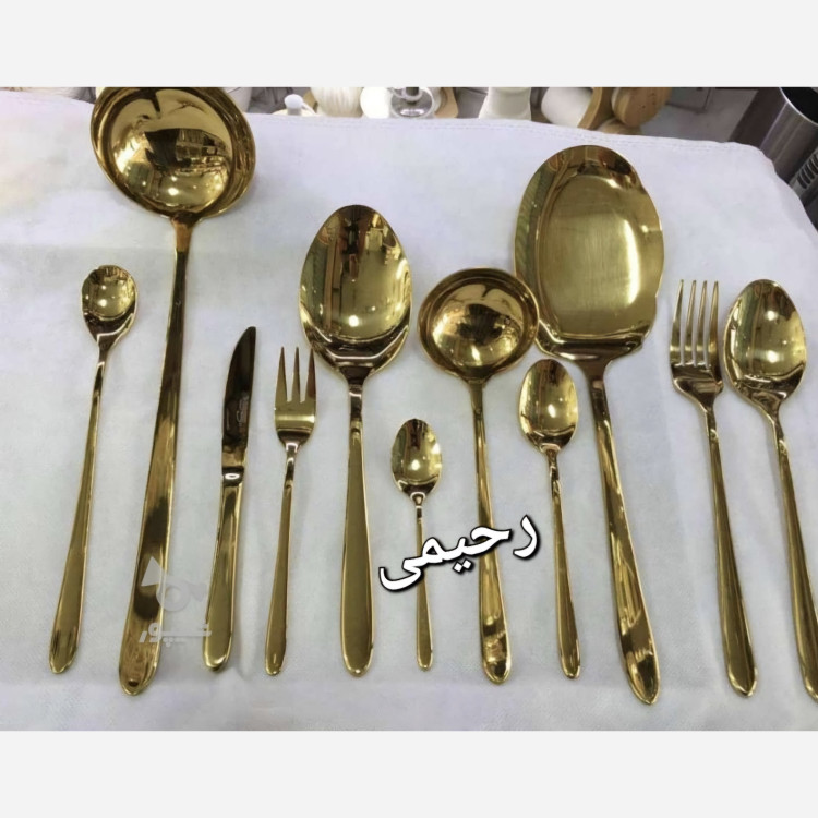 سرویس قاشق و چنگال 12 نفره 59 پارچه طلایی ضمانت رنگ مارک سولینگن زولینگن بدون چمدون