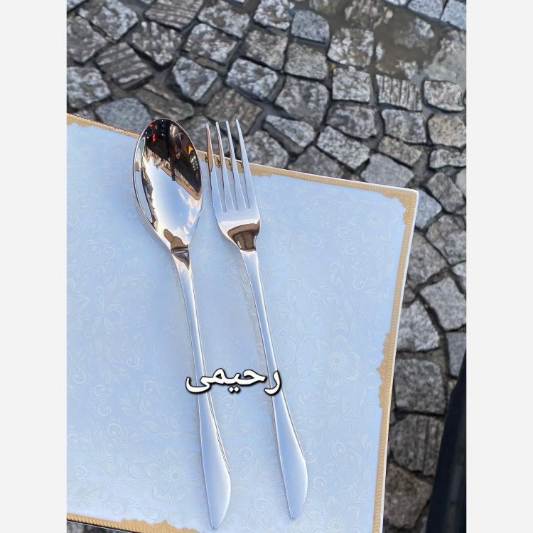 سرویس قاشق چنگال 24نفره 120 پارچه نقره ای اروپایی ساده