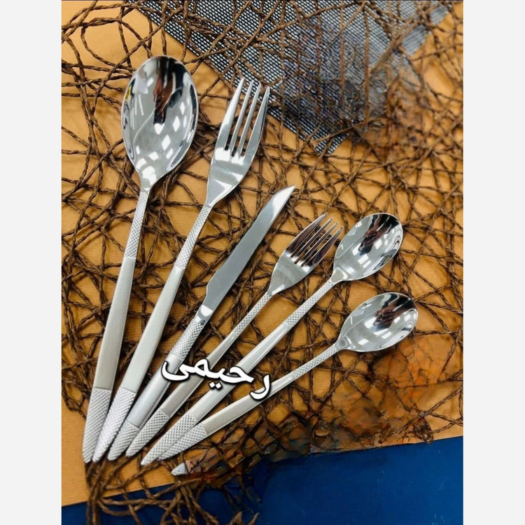 سرویس قاشق و چنگال 24 نفره 120پارچه یونیک اصل ساده نقره ای ((هزینه ارسال درب منزل))