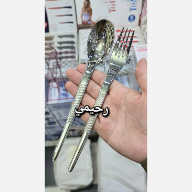 سرویس قاشق و چنگال 24 نفره 120پارچه یونیک اصل ساده نقره ای ((هزینه ارسال درب منزل))