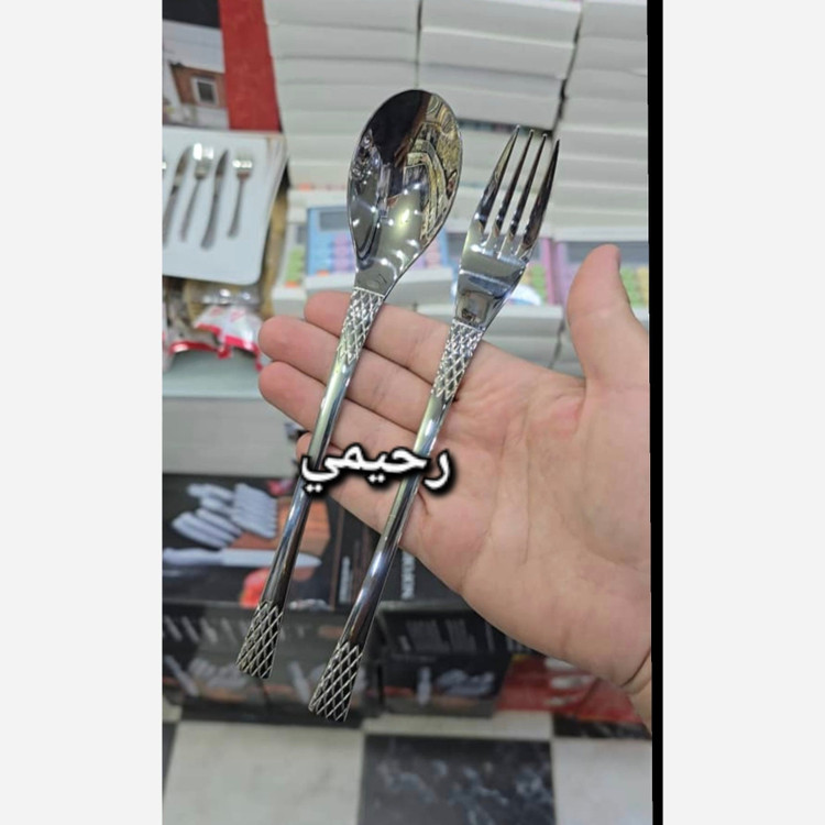 سرویس قاشق و چنگال 24 نفره 120پارچه یونیک اصل ساده نقره ای ((هزینه ارسال درب منزل))