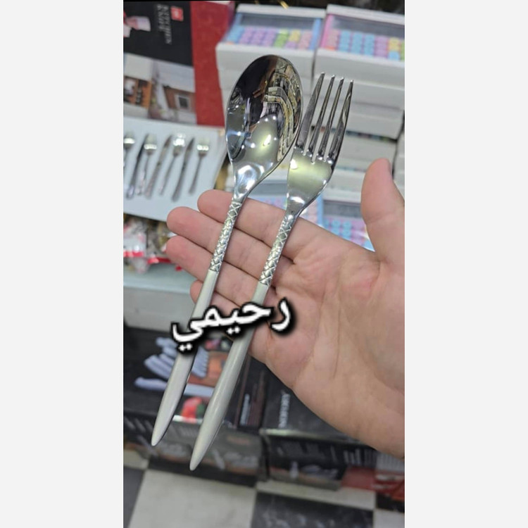 سرویس قاشق و چنگال 24 نفره 120پارچه یونیک اصل ساده نقره ای ((هزینه ارسال درب منزل))